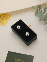 Silver Abstract Cufflinks - TOSSIDO