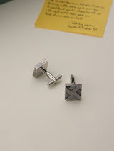 Silver Abstract Cufflinks - TOSSIDO