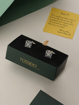 Silver Abstract Cufflinks - TOSSIDO