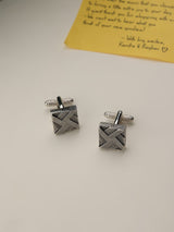 Silver Abstract Cufflinks - TOSSIDO