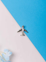 Silver Airplane Brooch - TOSSIDO