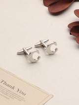Silver Alphabet C Cufflink - TOSSIDO