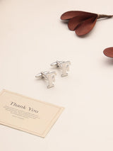 Silver Alphabet F Cufflink - TOSSIDO