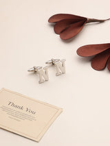 Silver Alphabet N Cufflink - TOSSIDO