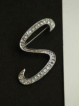 Silver Alphabet S Brooch - TOSSIDO