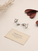 Silver Alphabet U Cufflink - TOSSIDO