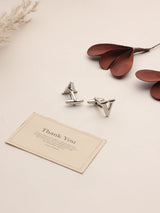 Silver Alphabet V Cufflink - TOSSIDO