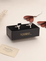 Silver Alphabet Y Cufflink - TOSSIDO