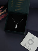 Silver Angel Wing Pendant Necklace - TOSSIDO