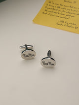 Silver Best Man Cufflinks - TOSSIDO