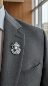 Silver & Black JGU Crest Lapel Pin - TOSSIDO