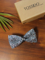 Silver & Blue Rhinestone Bowtie - TOSSIDO