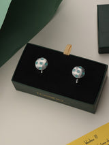 Silver Check Cufflinks - TOSSIDO