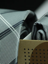 Silver Check Necktie & Pocket Square Giftset - TOSSIDO