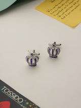 Silver Crown Cufflinks - TOSSIDO
