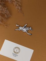 Silver Crystal Jockey Brooch - TOSSIDO