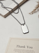 Silver Dog Tag Men's Chain - TOSSIDO