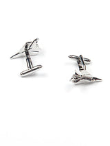 Silver Fighter Jet Cufflinks - TOSSIDO
