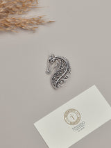 Silver Filigree Horse Brooch