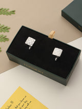 Silver Geometric Cufflinks - TOSSIDO
