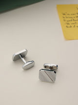 Silver Geometric Cufflinks - TOSSIDO