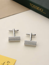Silver Geometric Cufflinks - TOSSIDO