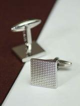 Silver Geometric Cufflinks - TOSSIDO