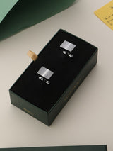 Silver Geometric Cufflinks - TOSSIDO
