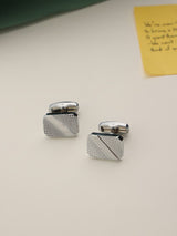 Silver Geometric Cufflinks - TOSSIDO