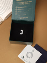 Silver Initial J Slider Pendant - TOSSIDO