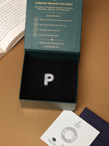 Silver Initial P Slider Pendant - TOSSIDO