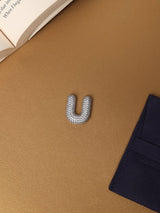 Silver Initial U Slider Pendant