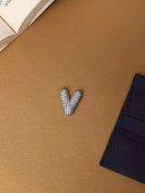 Silver Initial V Slider Pendant - TOSSIDO