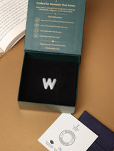 Silver Initial W Slider Pendant - TOSSIDO