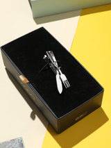 Silver Knife & Fork Tie bar - TOSSIDO