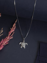 Silver Little Turtle Pendant Necklace - TOSSIDO