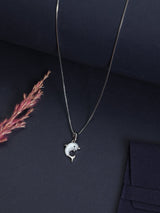 Silver Mother of Pearl Dolphin Pendant Necklace - TOSSIDO