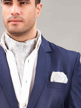 Silver Paisley Woven Ascot & Pocket Square - TOSSIDO