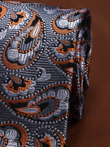 Silver Paisley Woven Necktie - TOSSIDO
