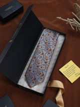 Silver Paisley Woven Necktie - TOSSIDO