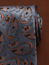 Silver Paisley Woven Necktie - TOSSIDO