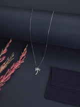 Silver Palm Tree Pendant Necklace - TOSSIDO