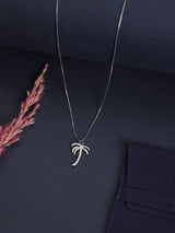 Silver Palm Tree Pendant Necklace - TOSSIDO