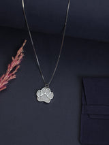 Silver Paw Print Pendant Necklace - TOSSIDO