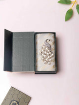 Silver Pearl Peacock Brooch - TOSSIDO