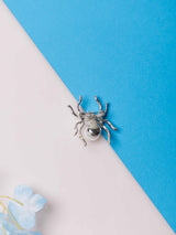 Silver Pearl Spider Brooch - TOSSIDO