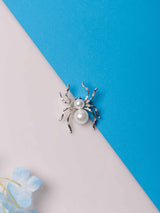 Silver Pearl Spider Brooch - TOSSIDO