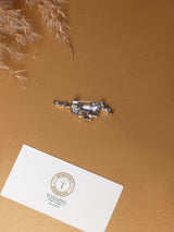 Silver Slim Galloping Horse Brooch
