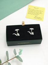 Silver Smoking Pipe Cufflinks - TOSSIDO