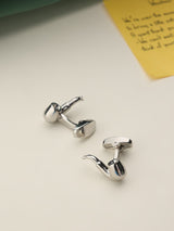 Silver Smoking Pipe Cufflinks - TOSSIDO